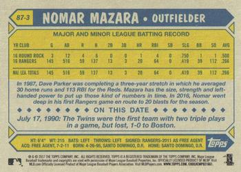 2017 Topps - 1987 Topps Baseball 30th Anniversary #87-3 Nomar Mazara Back