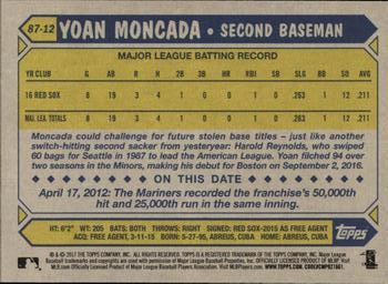2017 Topps - 1987 Topps Baseball 30th Anniversary #87-12 Yoan Moncada Back