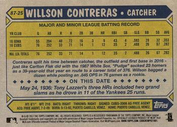 2017 Topps - 1987 Topps Baseball 30th Anniversary #87-25 Willson Contreras Back