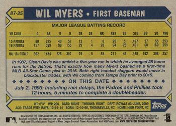 2017 Topps - 1987 Topps Baseball 30th Anniversary #87-35 Wil Myers Back