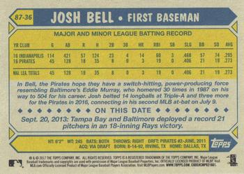 2017 Topps - 1987 Topps Baseball 30th Anniversary #87-36 Josh Bell Back