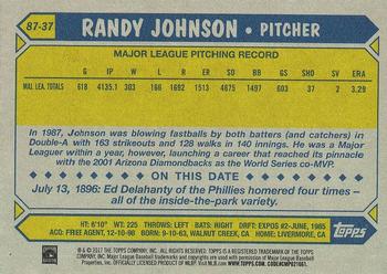 2017 Topps - 1987 Topps Baseball 30th Anniversary #87-37 Randy Johnson Back