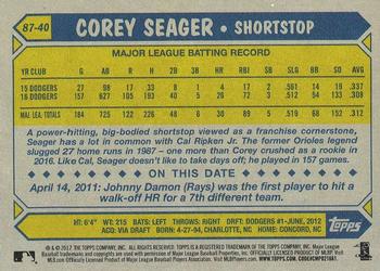 2017 Topps - 1987 Topps Baseball 30th Anniversary #87-40 Corey Seager Back