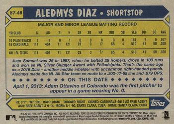 2017 Topps - 1987 Topps Baseball 30th Anniversary #87-46 Aledmys Diaz Back