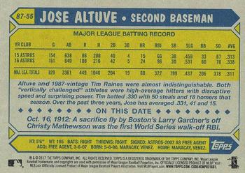 2017 Topps - 1987 Topps Baseball 30th Anniversary #87-55 Jose Altuve Back