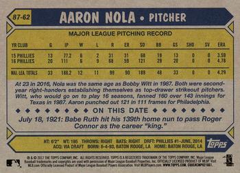 2017 Topps - 1987 Topps Baseball 30th Anniversary #87-62 Aaron Nola Back