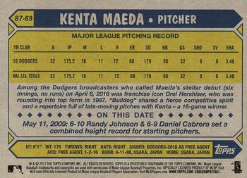 2017 Topps - 1987 Topps Baseball 30th Anniversary #87-69 Kenta Maeda Back