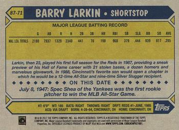 2017 Topps - 1987 Topps Baseball 30th Anniversary #87-71 Barry Larkin Back