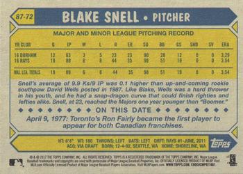 2017 Topps - 1987 Topps Baseball 30th Anniversary #87-72 Blake Snell Back