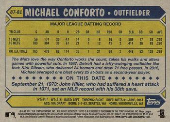 2017 Topps - 1987 Topps Baseball 30th Anniversary #87-81 Michael Conforto Back