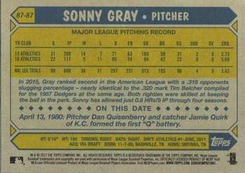 2017 Topps - 1987 Topps Baseball 30th Anniversary #87-87 Sonny Gray Back