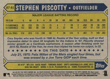 2017 Topps - 1987 Topps Baseball 30th Anniversary #87-91 Stephen Piscotty Back