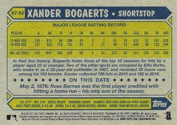 2017 Topps - 1987 Topps Baseball 30th Anniversary #87-93 Xander Bogaerts Back