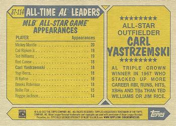 2017 Topps - 1987 Topps Baseball 30th Anniversary #87-114 Carl Yastrzemski Back