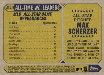 2017 Topps - 1987 Topps Baseball 30th Anniversary #87-115 Max Scherzer Back