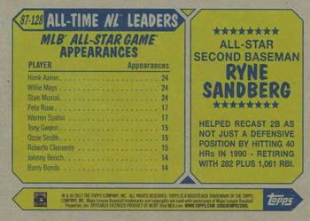 2017 Topps - 1987 Topps Baseball 30th Anniversary #87-128 Ryne Sandberg Back