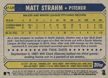2017 Topps - 1987 Topps Baseball 30th Anniversary #87-129 Matt Strahm Back