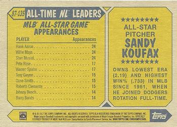 2017 Topps - 1987 Topps Baseball 30th Anniversary #87-135 Sandy Koufax Back