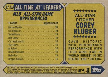 2017 Topps - 1987 Topps Baseball 30th Anniversary #87-138 Corey Kluber Back