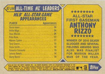 2017 Topps - 1987 Topps Baseball 30th Anniversary #87-144 Anthony Rizzo Back