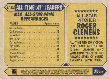 2017 Topps - 1987 Topps Baseball 30th Anniversary #87-148 Roger Clemens Back