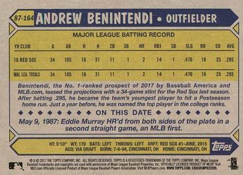2017 Topps - 1987 Topps Baseball 30th Anniversary #87-164 Andrew Benintendi Back
