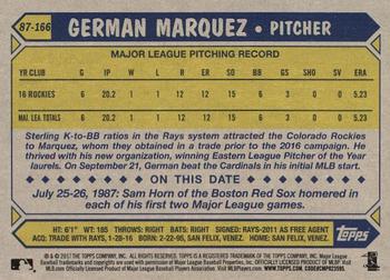 2017 Topps - 1987 Topps Baseball 30th Anniversary #87-166 German Marquez Back