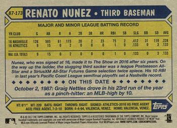 2017 Topps - 1987 Topps Baseball 30th Anniversary #87-173 Renato Nunez Back
