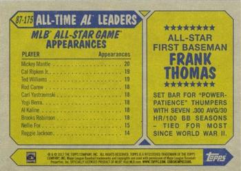 2017 Topps - 1987 Topps Baseball 30th Anniversary #87-175 Frank Thomas Back