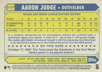 2017 Topps - 1987 Topps Baseball 30th Anniversary #87-177 Aaron Judge Back