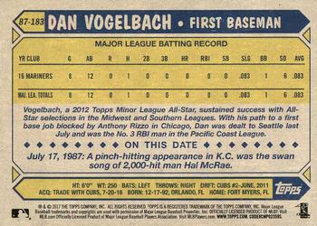 2017 Topps - 1987 Topps Baseball 30th Anniversary #87-183 Dan Vogelbach Back