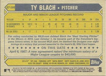 2017 Topps - 1987 Topps Baseball 30th Anniversary #87-186 Ty Blach Back