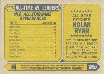 2017 Topps - 1987 Topps Baseball 30th Anniversary #87-187 Nolan Ryan Back