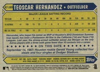 2017 Topps - 1987 Topps Baseball 30th Anniversary #87-189 Teoscar Hernandez Back