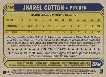 2017 Topps - 1987 Topps Baseball 30th Anniversary #87-200 Jharel Cotton Back