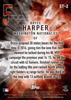 2017 Topps - 5 Tool #5T-2 Bryce Harper Back