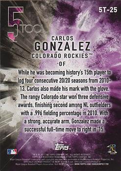2017 Topps - 5 Tool #5T-25 Carlos Gonzalez Back