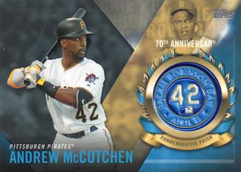 2017 Topps - Jackie Robinson Day Commemorative Logo Patches #JRPC-AM Andrew McCutchen Front
