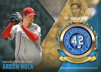 2017 Topps - Jackie Robinson Day Commemorative Logo Patches #JRPC-AN Aaron Nola Front