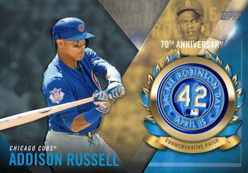 2017 Topps - Jackie Robinson Day Commemorative Logo Patches #JRPC-ARU Addison Russell Front