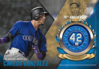 2017 Topps - Jackie Robinson Day Commemorative Logo Patches #JRPC-CG Carlos Gonzalez Front