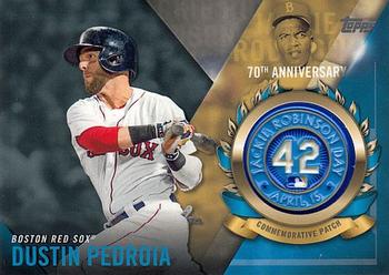 2017 Topps - Jackie Robinson Day Commemorative Logo Patches #JRPC-DPE Dustin Pedroia Front