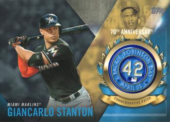 2017 Topps - Jackie Robinson Day Commemorative Logo Patches #JRPC-GS Giancarlo Stanton Front