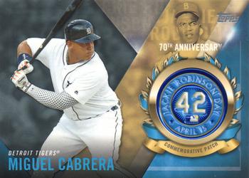 2017 Topps - Jackie Robinson Day Commemorative Logo Patches #JRPC-MCB Miguel Cabrera Front