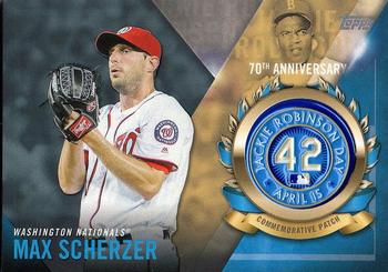 2017 Topps - Jackie Robinson Day Commemorative Logo Patches #JRPC-MSC Max Scherzer Front