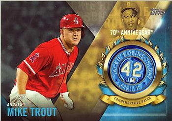 2017 Topps - Jackie Robinson Day Commemorative Logo Patches #JRPC-MTR Mike Trout Front