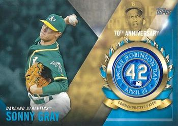 2017 Topps - Jackie Robinson Day Commemorative Logo Patches #JRPC-SG Sonny Gray Front