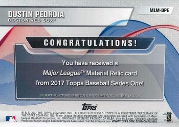 2017 Topps - Major League Material Relics #MLM-DPE Dustin Pedroia Back