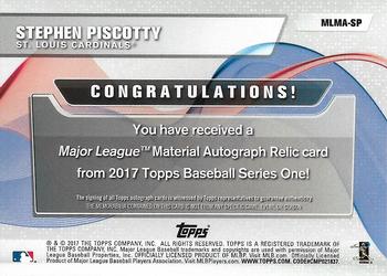 2017 Topps - Major League Material Autograph Relics Red #MLMA-SP Stephen Piscotty Back