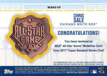 2017 Topps - MLB All-Star Team Medallion Relics #MLBAS-CH Chris Sale Back